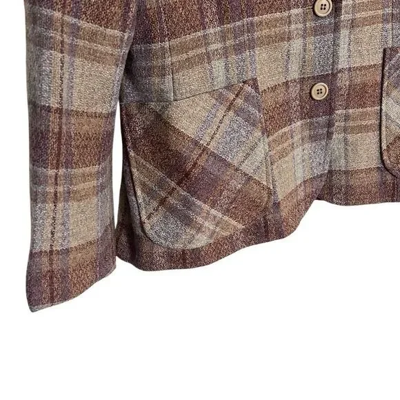Vintage Country Suburbans Plaid Wool Blend Blazer And Skirt Set Brown Size S - Picture 7 of 12